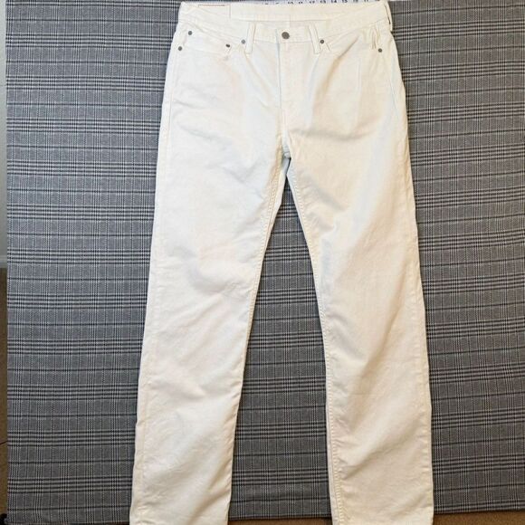 Levi's 514 Men's Jeans White Denim Straight Leg Stretch Size 36x34 - Picture 1 of 11